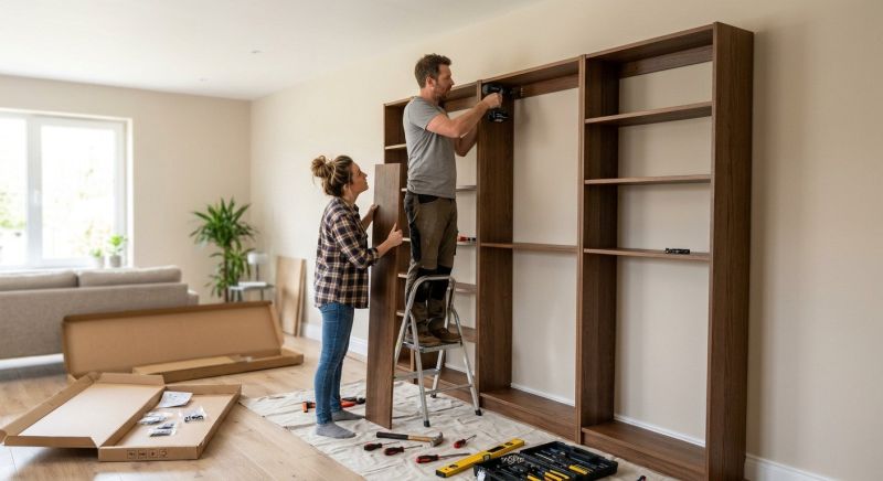 Custom Bookcase Installation in Woodbridge, VA